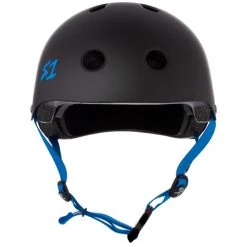 S1 Lifer Helmet Black Cyan Straps Safety Equipment