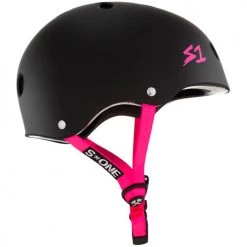 S1 Lifer Helmet Matte Black Pink Straps Safety Equipment