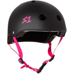 S1 Lifer Helmet Matte Black Pink Straps Safety Equipment